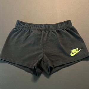 Nike Girls Black Shorts with Neon Logo